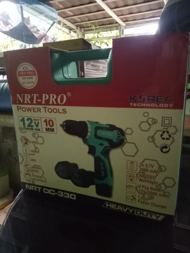 Nrt 330 / Cordless Nrt Pro Dc 330 Hd 12v / Mesin Bor Baterai Nrt 12 V 10mm