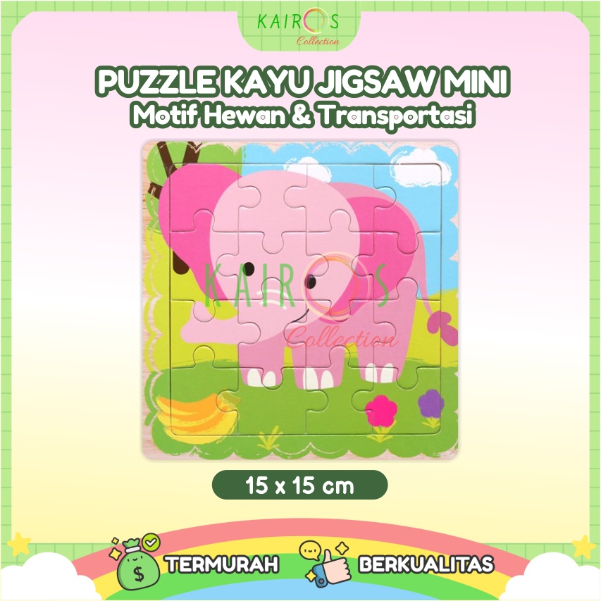 Puzzle Kayu Anak 4x4 (16pcs) Jigsaw Puzzle 4x4