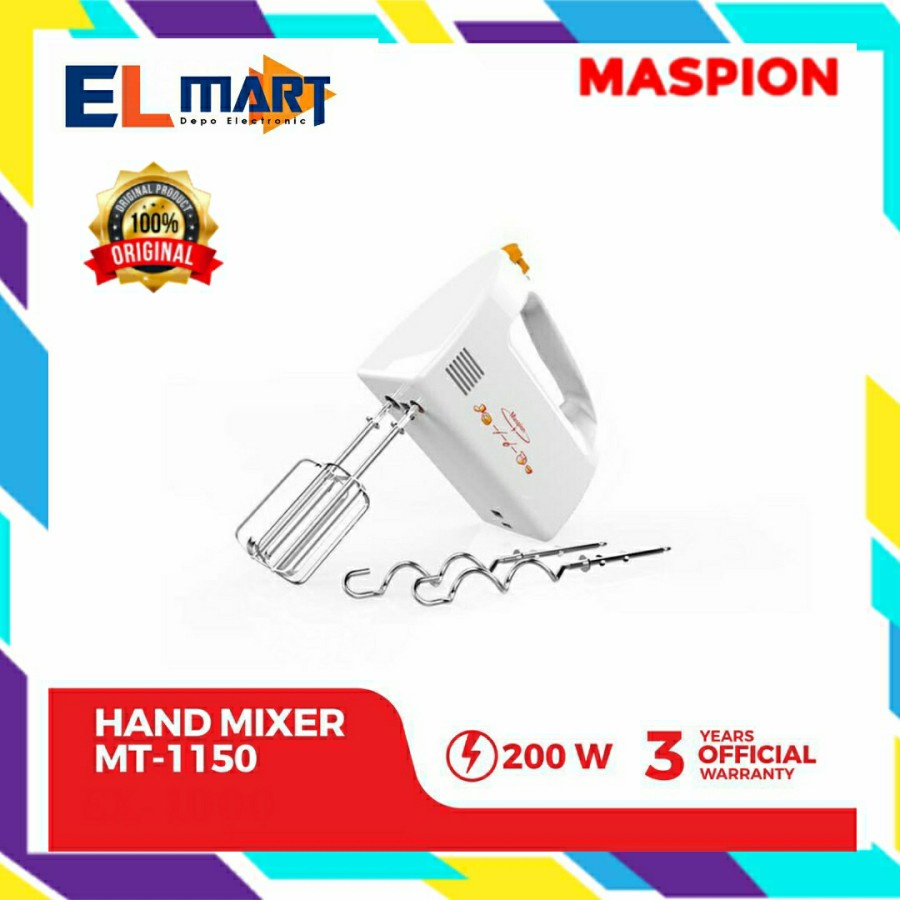 Maspion Hand Mixer MT 1150  MT1150 MT-1150 Pencampur Pengaduk Adonan Kue