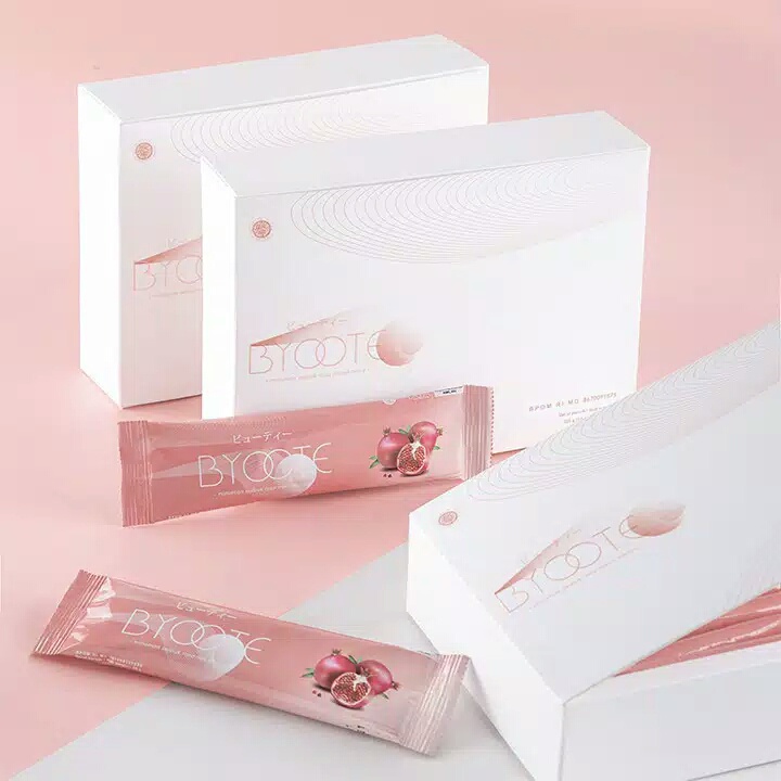 BYOOTE COLLAGEN GLUTHATIONE 1 BOX (16 Sachet) | Minuman Kolagen Pure Byotee 100% Original | Glowing,