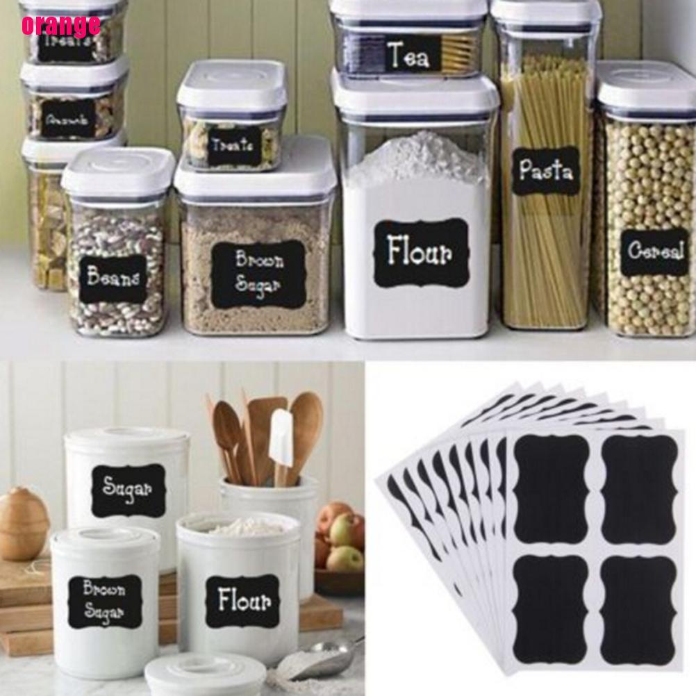 (Happy) 36pcs Stiker Papan Tulis Hitam Untuk Label Dapur