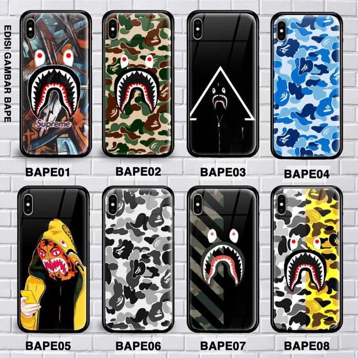 CUSTOM CASE BAPE SHARK HUAWEI Y6 PRO 2019|Y7 PRO 2019 GLASS CASE