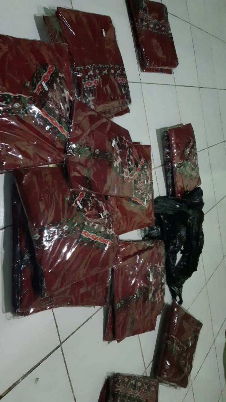 Batik Couple Keluarga Sania Ruffle Ori Ndoro Jowi Dnt Mega Merah