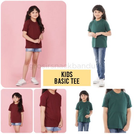 KAOS POLOS ANAK SOFT COTTON UNISEX 100% KATUN ADEM / KIDS BOY GIRL BASIC T-SHIRT TEE