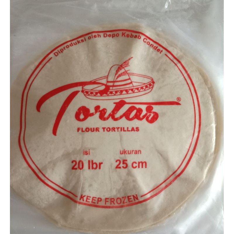 

Tortila/kulit kebab jumbo size 25cm isi 20pcs