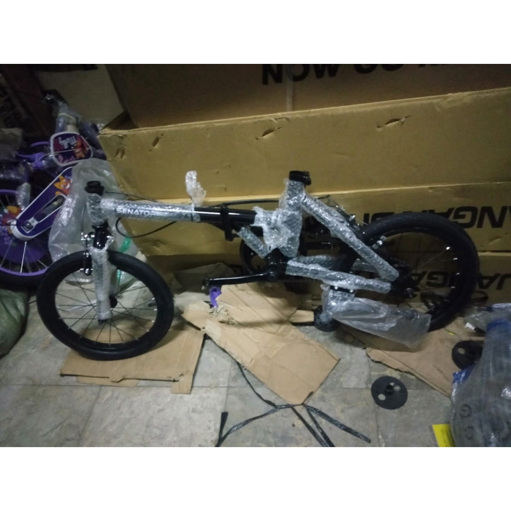 Sepeda Lipat 16 inch Senator Folding Bike - 1 speed-hitam