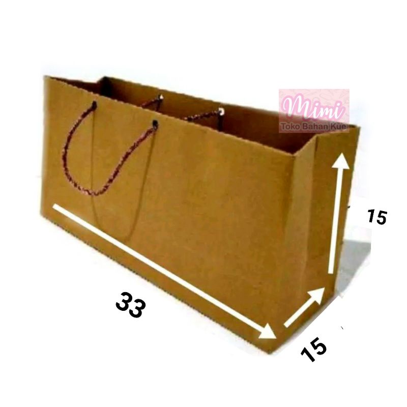 

Paperbag Polos Coklat 33x15 Brownies Bolu Gulung