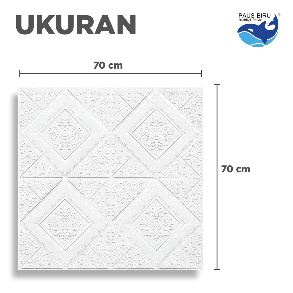 Paus Biru - Wallpaper 3D FOAM / Wallpaper Dinding 3D Motif Foam Batiky/Wallfoam Batik-1