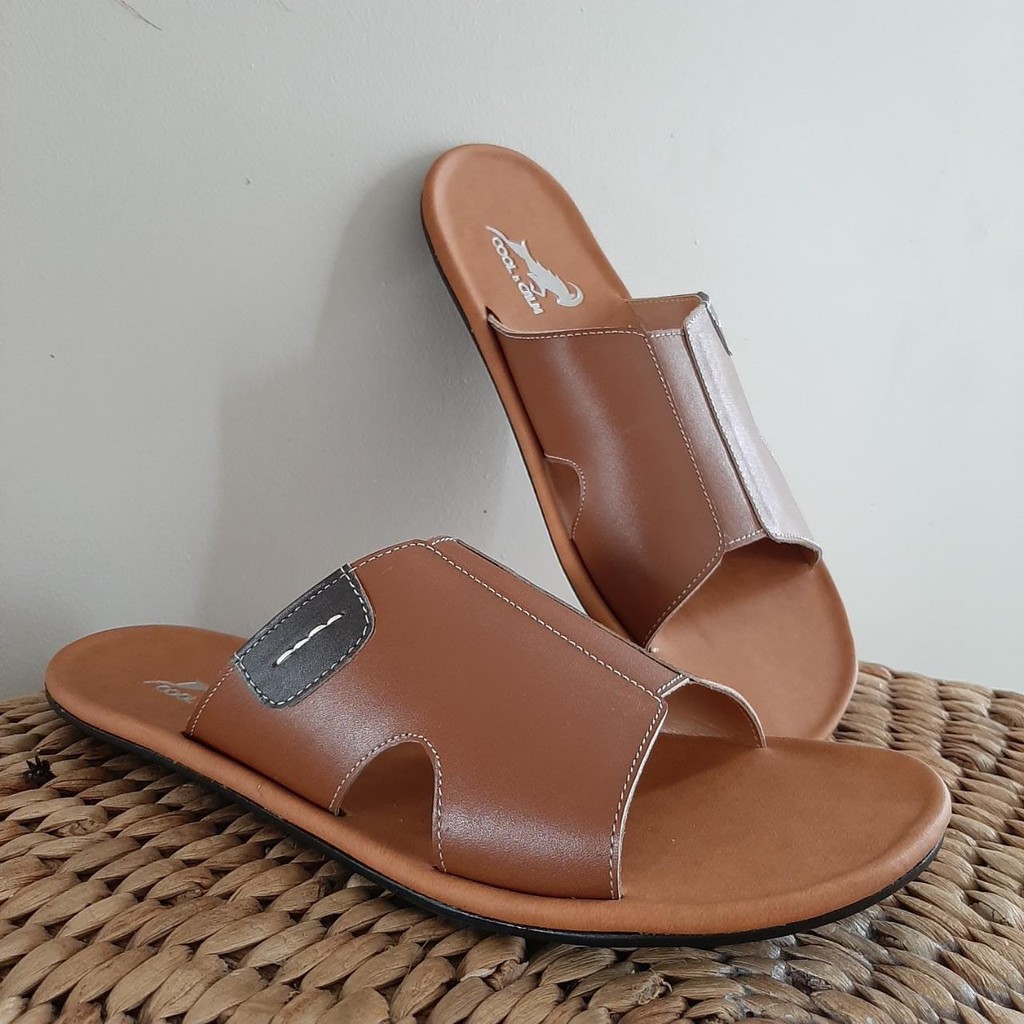 SANDAL KULIT PRIA BLACK BROWN TAN KULIT SAPI ASLI ORIGINAL HANDMADE KASUAL SANTAI