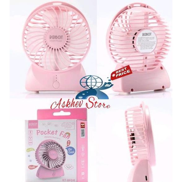 Powerbank Robot Rt-Bf09 Pocket Chargeable Portable Kipas Angin Mini