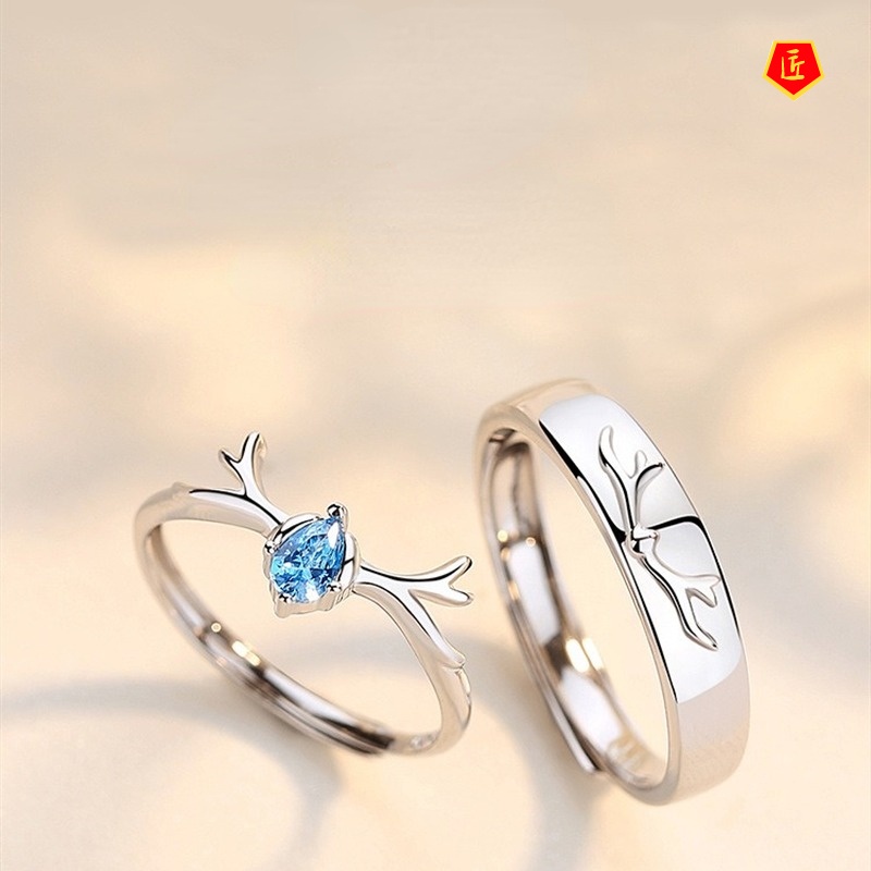 [Ready Stock]S925 Silver Couple Ring Stylish and Simple Personality