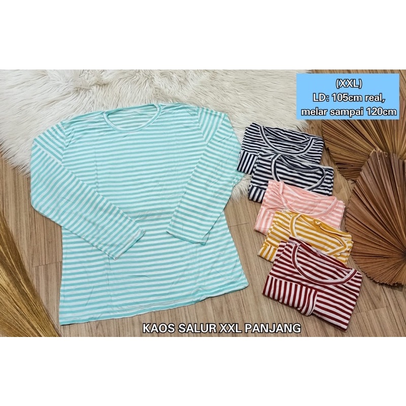 Kaos Panjang Spandex Melar / Kaos Panjang Belang-belang / Kaos harian panjang / kaos murah panjang / kaos salur Lengan panjang