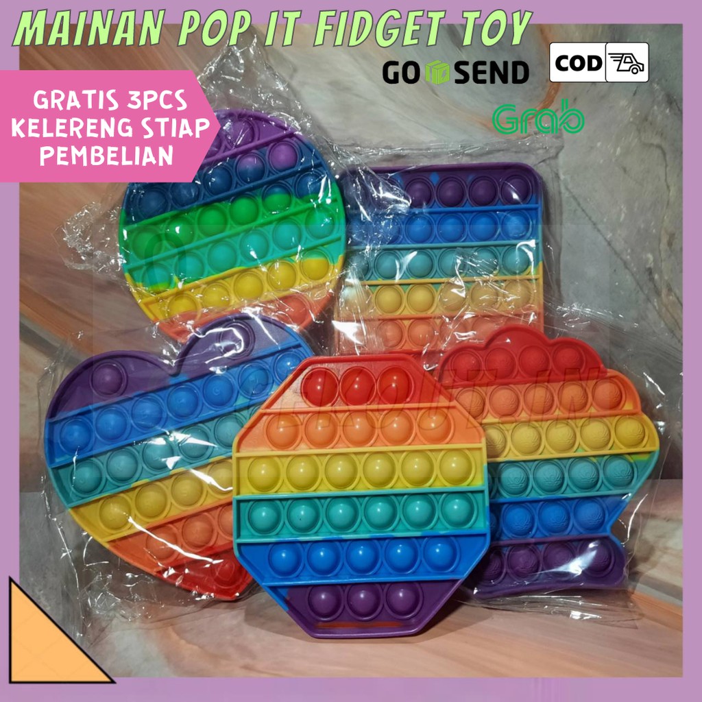 FIDGET POP IT ROUND TOY PUSH BUBBLE STRESS RELIEF KIDS POP IT TIKTOK/ POP IT RAINBOW/ POP IT MURAH