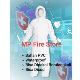 Setelan Baju  APD  Hazmat Suit PVC  Waterproof Anti Air dan 