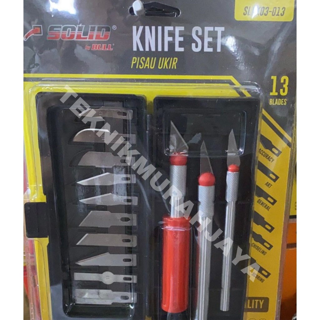 

SOLID Pisau Ukir Set 13 pcs Alat Pahat Kayu Cutter Hobby Ukiran