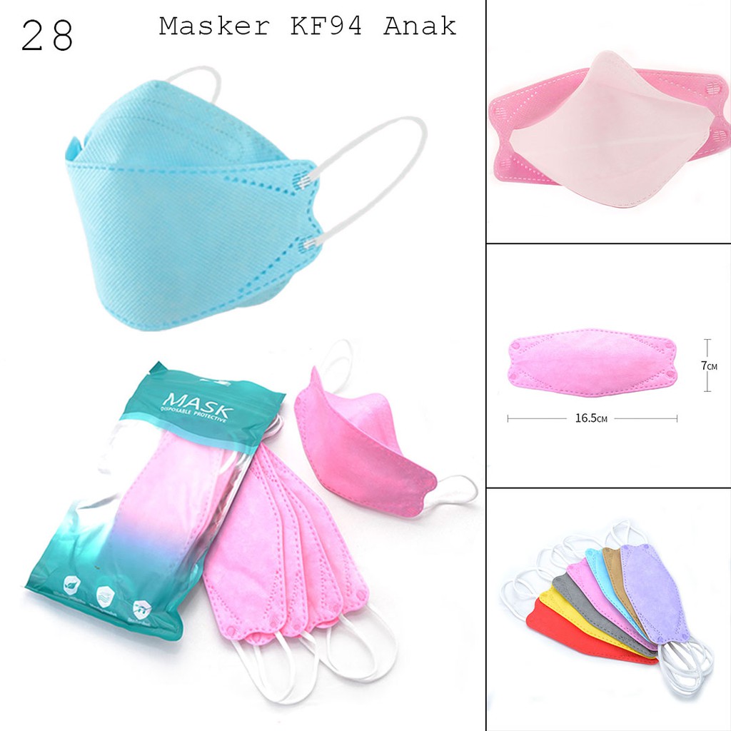 KF94 4ply 10pcs disposable masker EVO Anak Masker4ply Masker Wajah Earloop