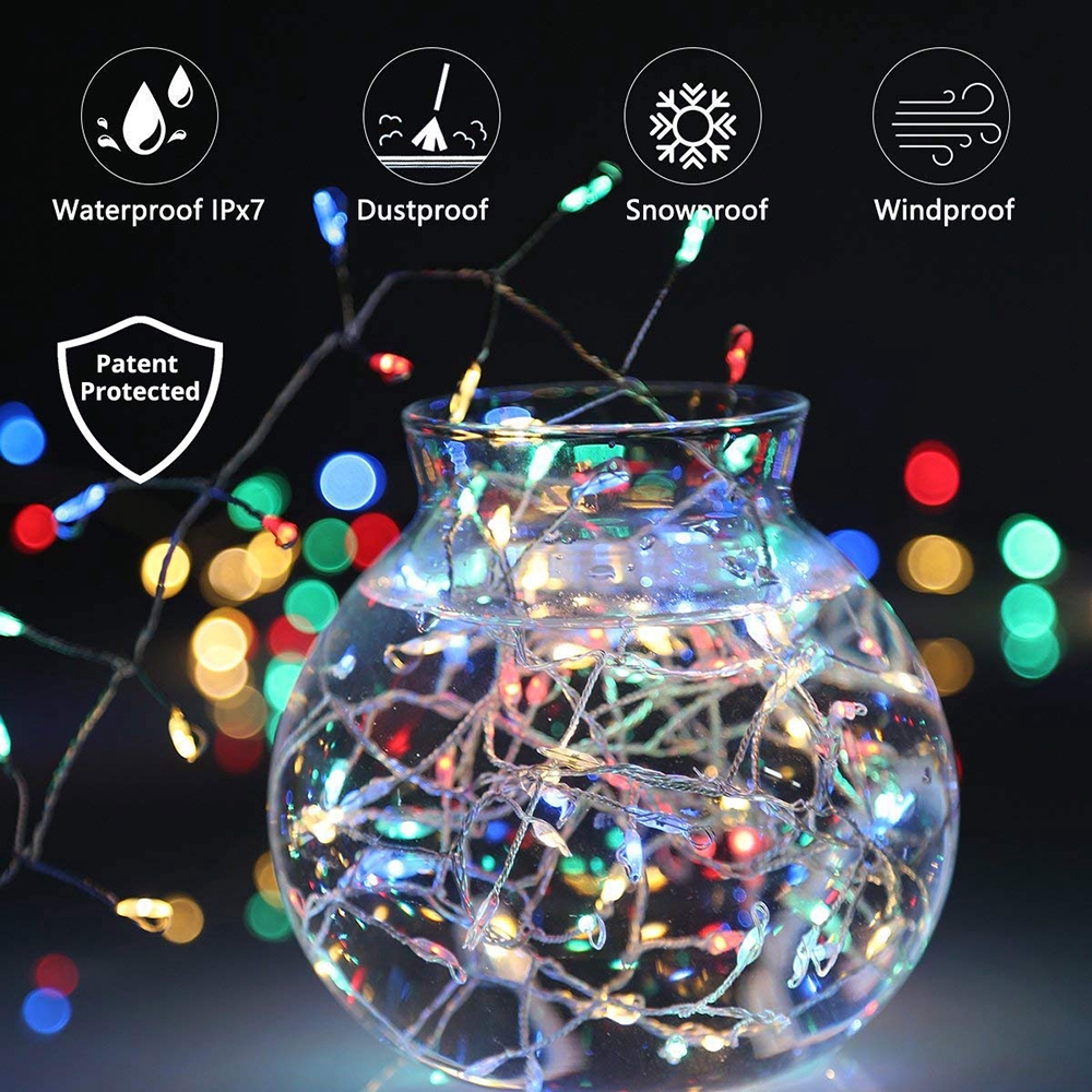 Hot Sale/100/200LED Remote Control Natal Petasan Peri String Lampu Malam USB Lampu Starburst Lampu Dekorasi Pesta Luar Ruangan