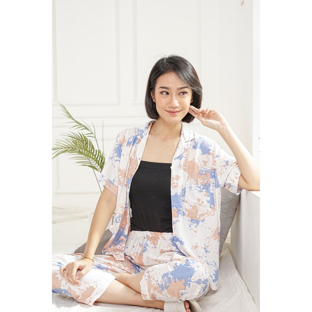 Carin - Set Baju Tidur Pajamas Piama Kimono Rayon Viscone Wanita Busui Hijab