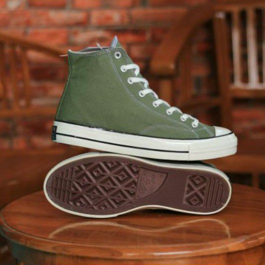 sepatu kets converse skate high green army original made in vietnam