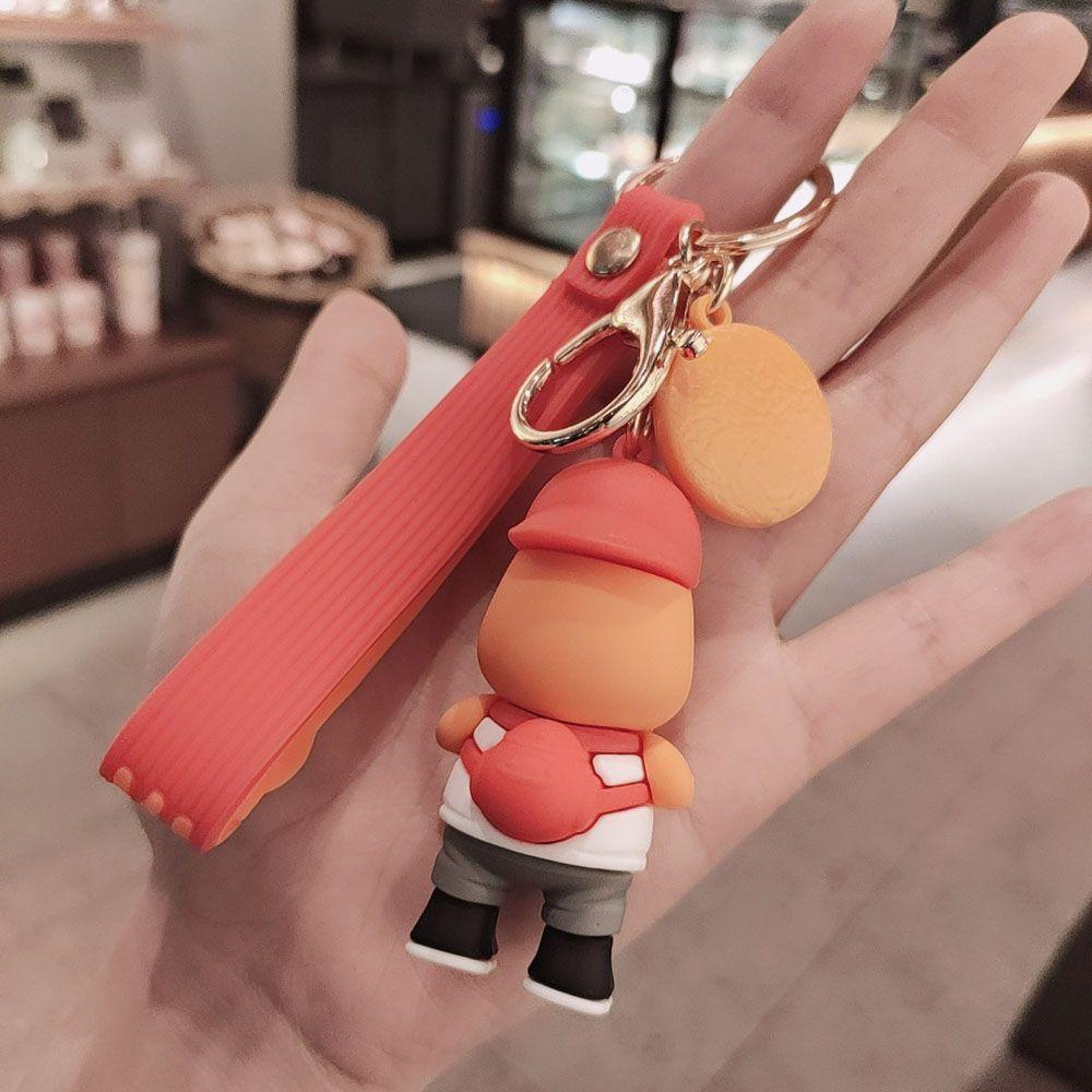 Gantungan Kunci Agustin Pikachu Lucu Anime Jepang Miniatur Jenny Turtle Keyring Spray Fire Dragon Key Ring