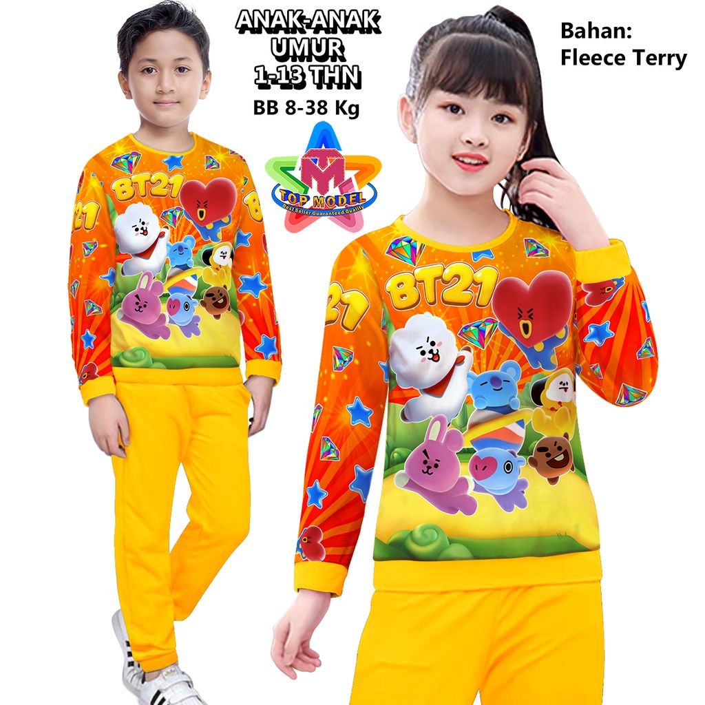 Setelan Anak anak BTS BT21 Printing Setelan Olahraga anak TM 00089 BISA COD &amp; Gratis Ongkir Training Anak Cowok Cewek terbaru dan termurah Sportswear Children Paling Tren &amp; Laris Terbaru Kekinian Baju Anak Baju Olahraga Anak Baju Senam Baju Olahraga