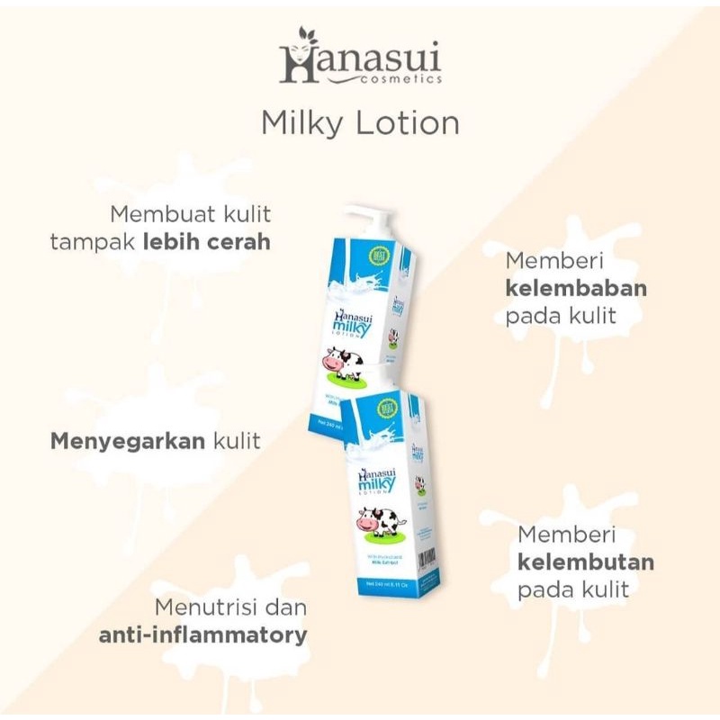 ☀️cahaya acc☀️hanasui milky lotion