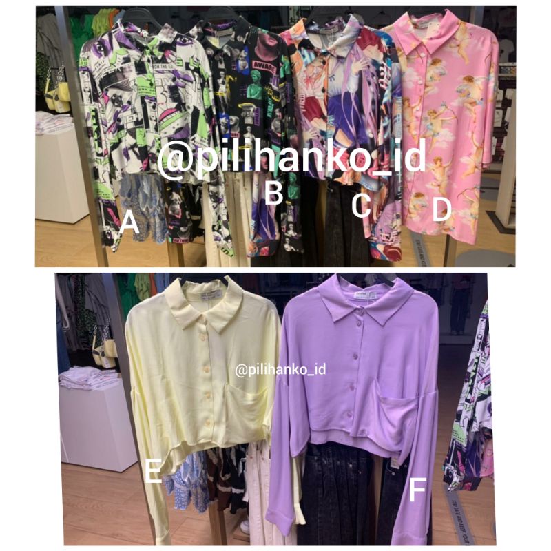 Kemeja Bershka Original Flowing Shirt Casual