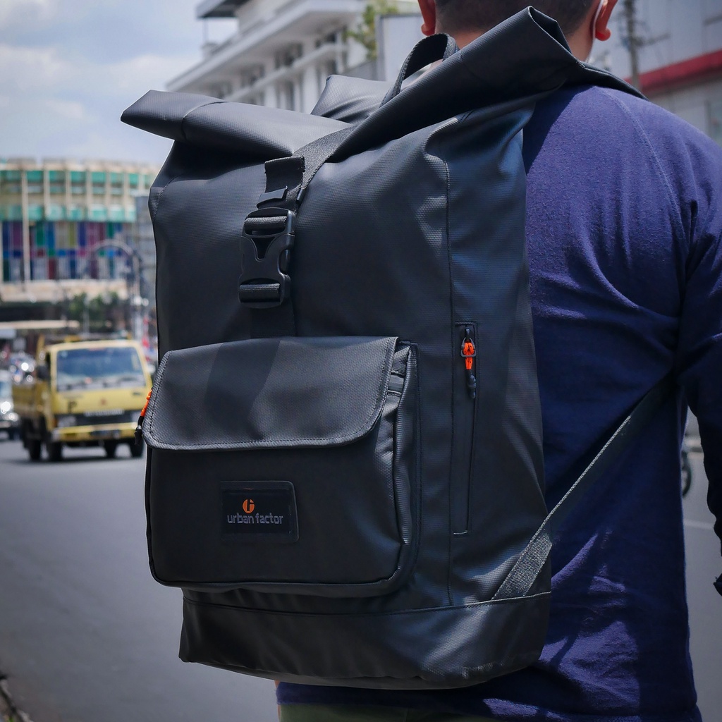 THUNDER BLACK |ManNeedMe x URBAN| Tas Ransel Punggung Pria Tas Backpack ORIGINAL