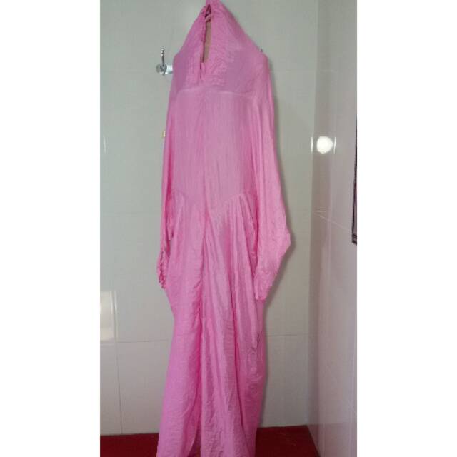 Mukena rukuh terusan Bahan Parasit warna warni motif bunga bordir langsung