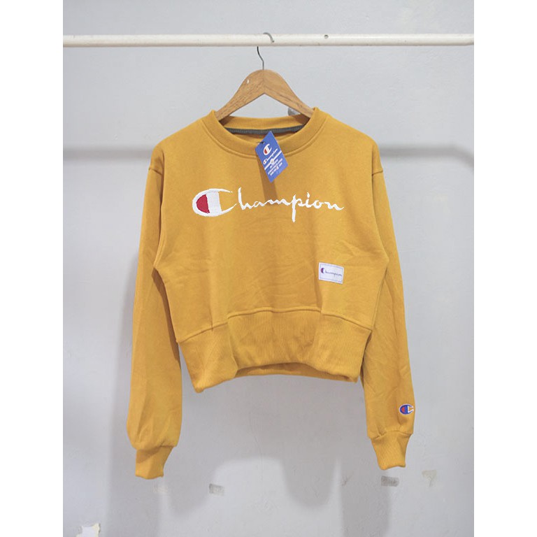 Crewneck Sweater Wanita Champion Cropped