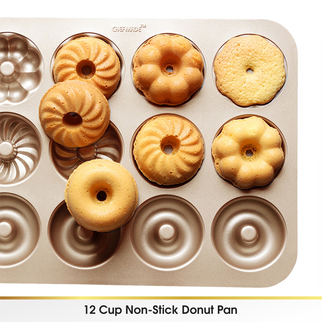 CHEFMADE Cetakan Loyang 12 Pcs Donut Donat Maker Non Stick Pan Motif Anti Lengket