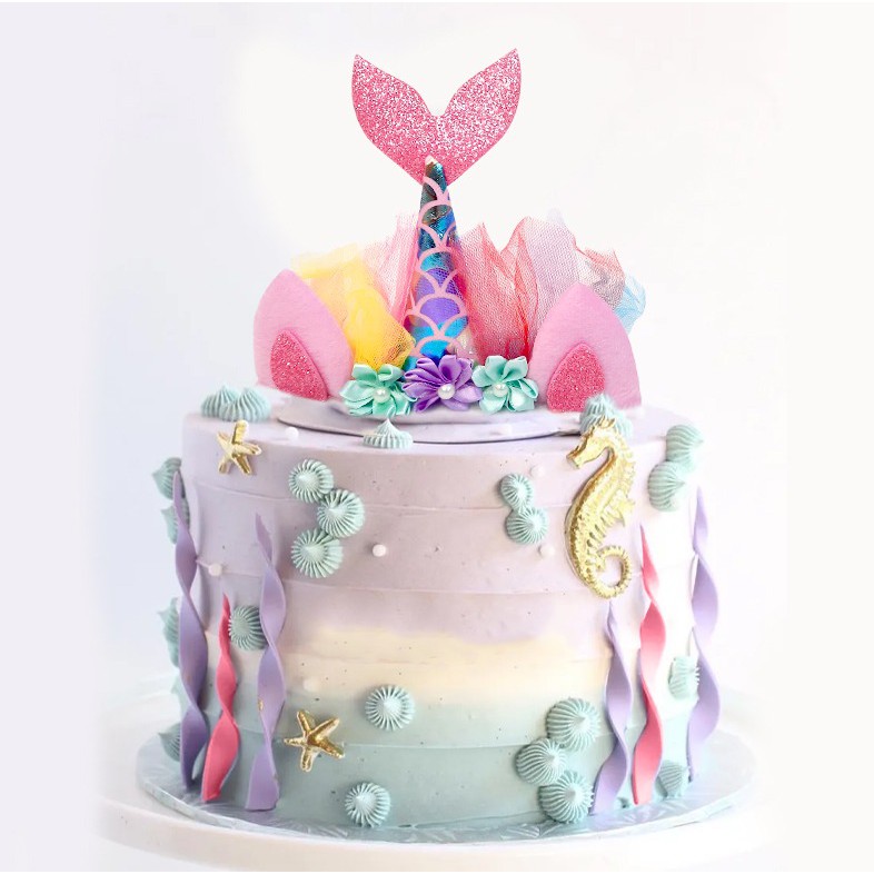 Mermaid tails cake topper giltter WC631