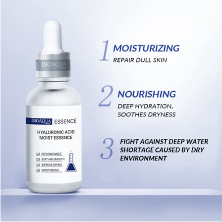 [BPOM] BIOAQUA Serum Moisturizing Essence 30ML | 50ML  [Niacinamide | Hyaluronic Acid | Acne Care | Hexapeptide]