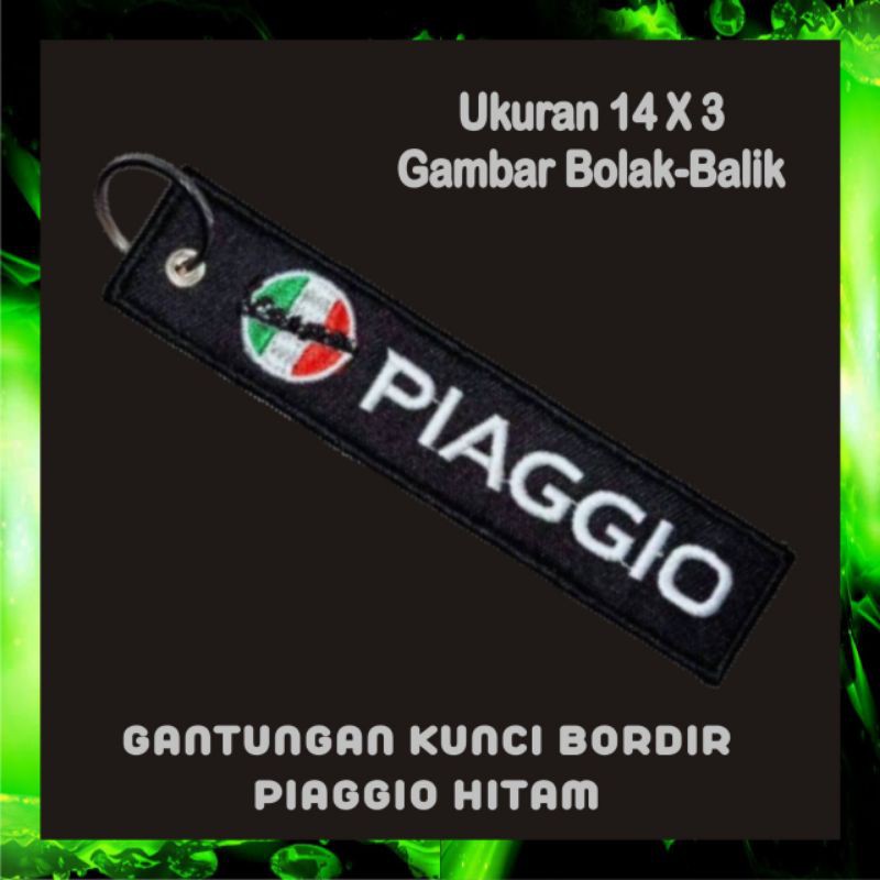 [Bisa COD]Gantungan Kunci Keychain Keytags Bordir Motor Mobil Rumah Tas Murah PIAGGIO