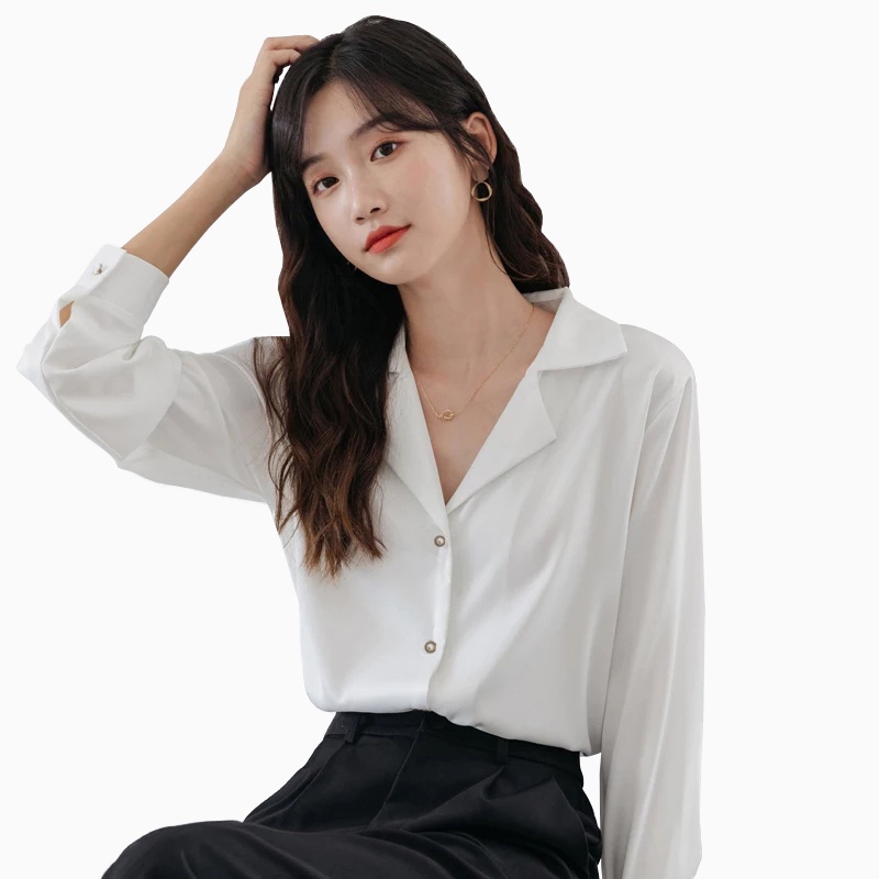 Kemeja lengan Panjang wanita Gaya Korea model baru - XSHOP Light