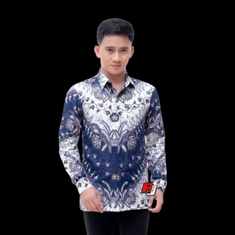 Batik Pria Lengan Panjang BATIK BERKAH HRB026 motif KERATONAN Kode 002 size M L XL XXL Reguler