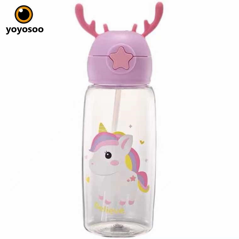 Cuci Gudang - Botol minum anak tutup tanduk rusa motif animal lucu water bottle BPA free - yoyosoo