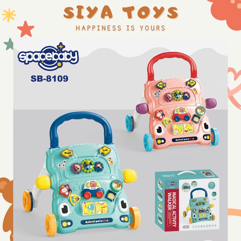 SIYA ✨FREE BUBBLEWRAP PUSH WALKER BABY ACTIVITY WALKER ALAT BANTU JALAN ANAK DORONGAN BAYI SPACEBABY SB 8109 SB 8110 SB 8025 2IN1 PLAYGYM+WALKER BABY WALKER SPACEBABY WALKER MASTELA DORONGAN BAYI