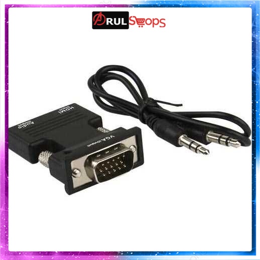 Adapter Converter HDMI Female to VGA Male 1080P Audio Port - HV100200