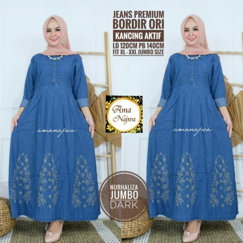 Gamis jumbo/dress denim jumbo