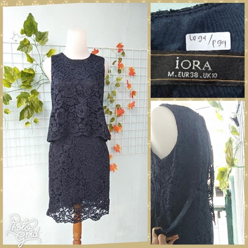 navy brokat layer dress