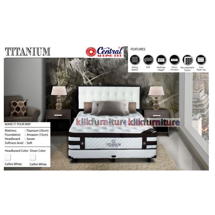 TITANIUM Honolulu (kasur 100x200cm) CENTRAL SPRINGBED