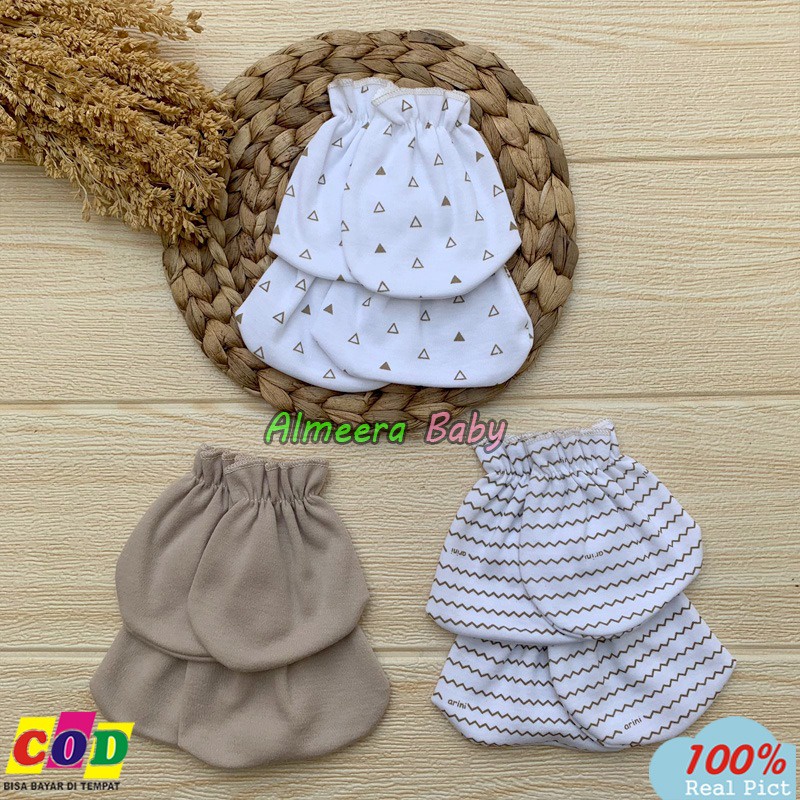 3 PCS Sarung Tangan 3 PCS Sarung Kaki Kaos Kaki Bayi Baru Lahir Almeera Baby and Kids