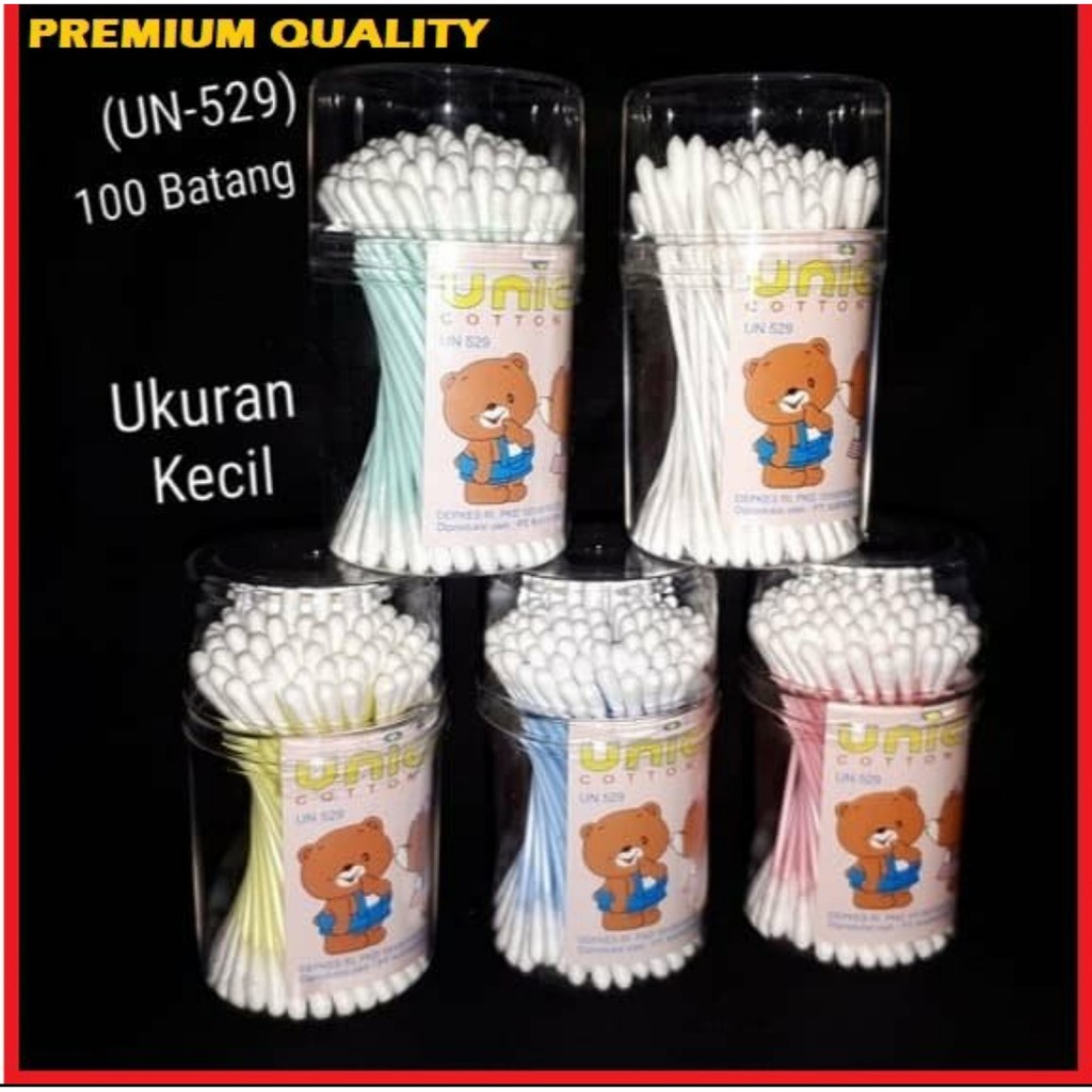 KOREK KUPING TABUNG 100 S(EXTRA FINE UK KECIL ) COTTON BUD DEWASA BAYI ISI 100 BATANG TABUNG BULAT