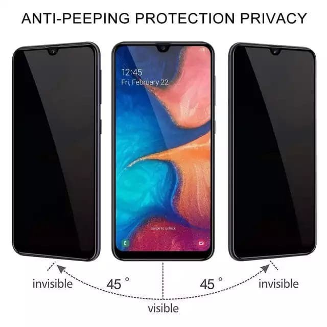 SAMSUNG M21 M30 M30S TEMPERED GLASS PRIVACY ANTI SPY FULL COVER