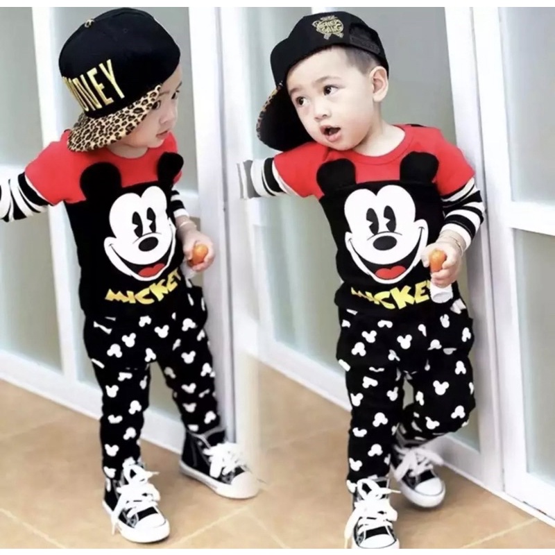 NEW TRENDY SETELAN PIYAMA KAOS BAJU TIDUR BAYI ANAK MOTIF MICKEY CUTE SIZE/USIA 6 BULAN-5 TAHUN BAHAN KATUN PREMIUM LEMBUT TERBARU TERLARIS TERMURAH/ SETELAN PIYAMA KAOS BAJU TIDUR BAYI ANAK LAKI-LAKI/ SETELAN PIYAMA KAOS BAJU TIDUR BAYI ANAK PEREMPUAN