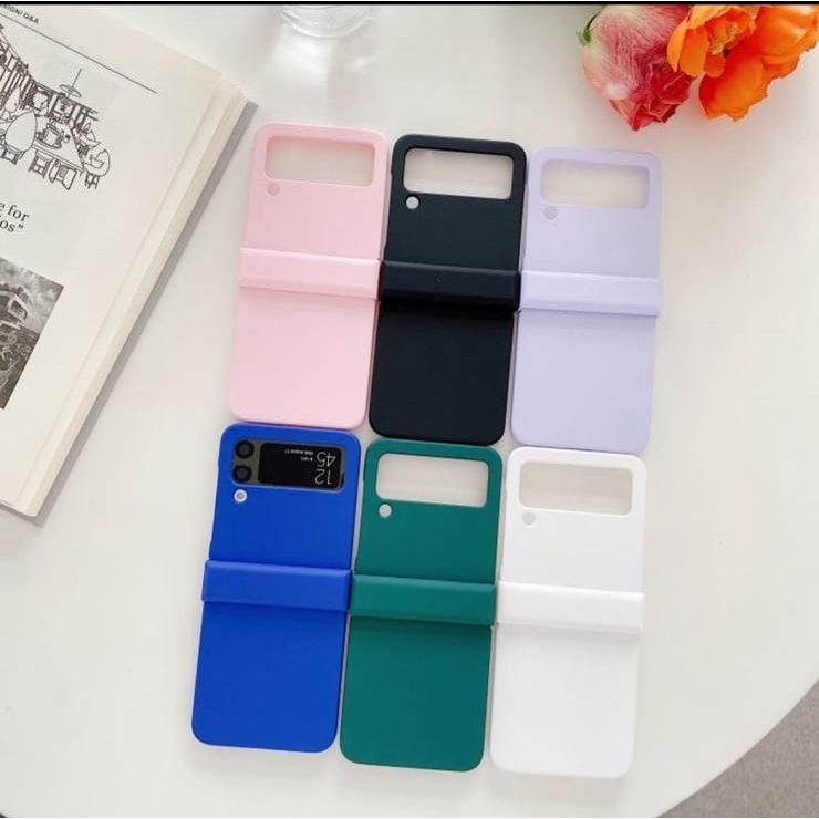 Hard Case Premium Matte Samsung Galaxy Z Flip 5 Flip 4 Flip 3 5G With Mid Cover / Cover Tulang Tengah / Full Cover