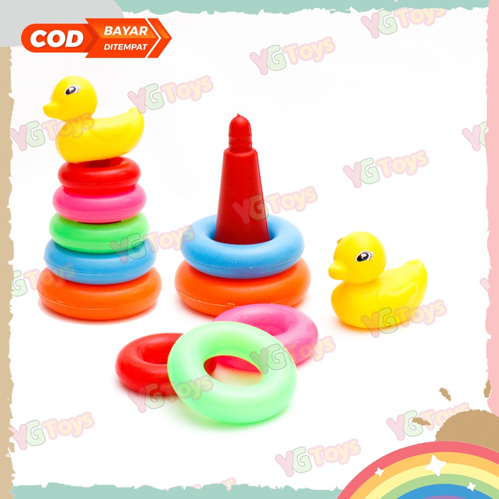 YGtoys Mainan Susun Donat Ring Donat Bebek Susun Menyusun Edukasi Edukatif