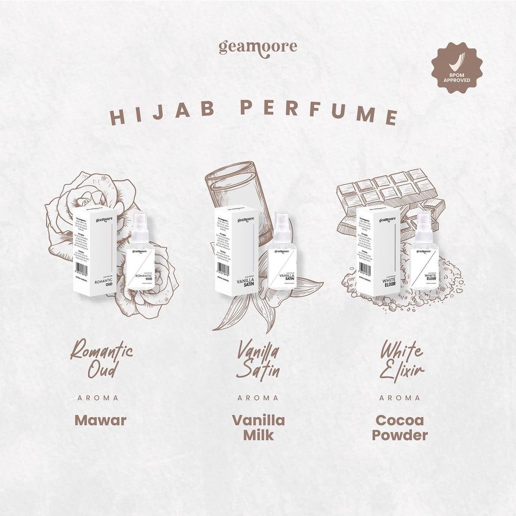 (BPOM) GEAMOORE BODYMIST HIJAB PERFUME 50ML