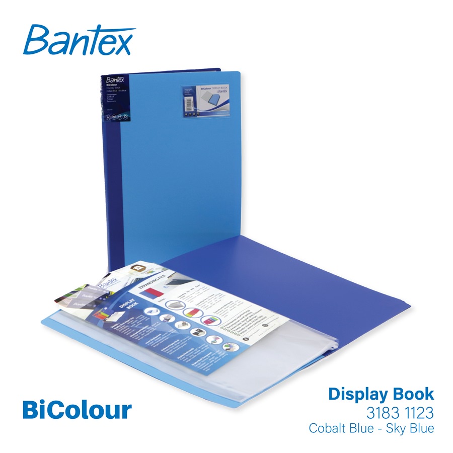 

Bantex BICOLOUR Display Book Folio 20 Pocket Cobaltblue Skyblue - 3183 1123